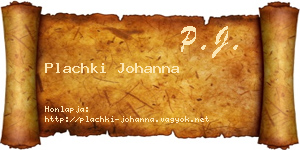 Plachki Johanna névjegykártya